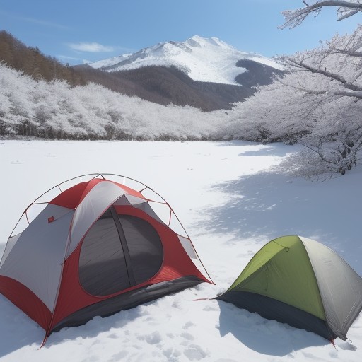 【春山】登山道を歩く | 山桜が並ぶコースの記録 をイメージした 春、山、雪景色、山 の写真