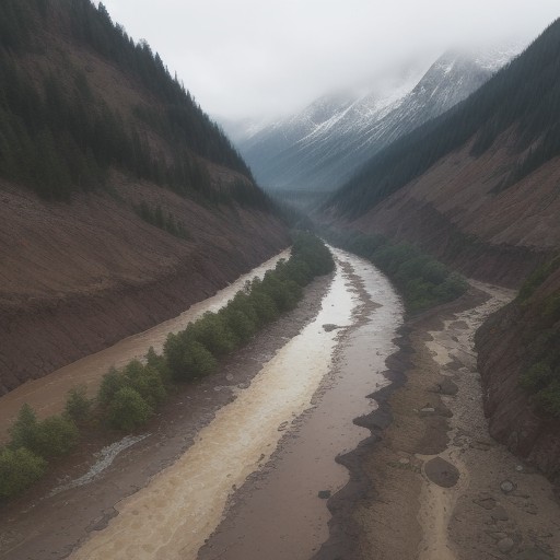 【登山】雨による増水への対策 | 洪水から身を守る避難ルートの選び方 をイメージした 山、川 の写真