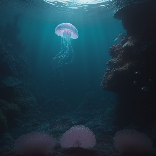【クラゲ】海の中で泳ぐ透明な姿 | 水族館での観察記録 をイメージした自然風景の写真