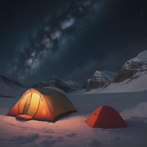 【山用テント】標高の高いキャンプ場 | 星空の下で過ごす夜 をイメージした 山 の写真