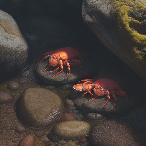 【蟹】潮間帯の岩場を探検する | 夏の海辺で見つける生き物たち をイメージした 夏 の写真