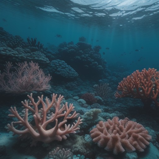 【サンゴ礁】熱帯の海でシュノーケルをする | 海水温と魚たちの集まり をイメージした自然風景の写真