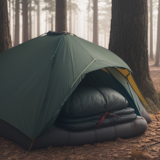 【寝袋】荷物を減らすための軽量モデル | 秋のキャンプで夜を過ごす準備 をイメージした 秋、冬 の写真
