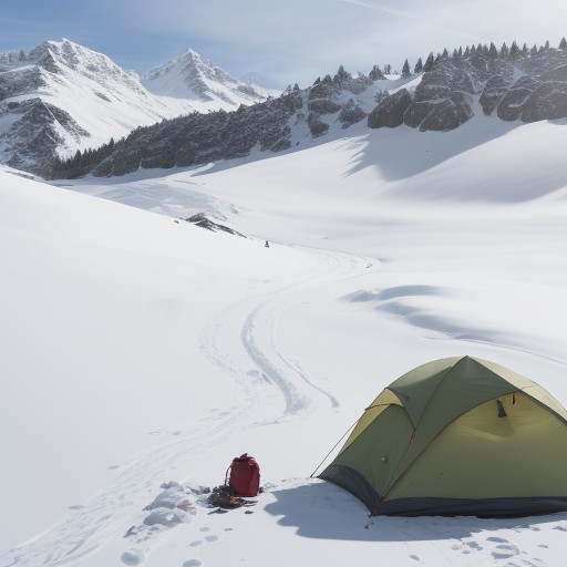 【コンパス】東の方角に合わせて進む | 冬の雪山でルートを確認する歩き方 をイメージした 冬、山、雪景色 の写真