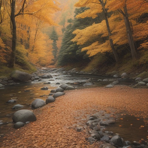【渓流釣り】秋の山道を歩いて | 紅葉の中で狙うヤマメとイワナ をイメージした 秋、秋、山、登山道 の写真