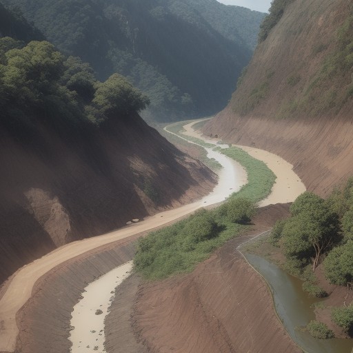 【急流対策】堤防での土砂崩れへの備え | 川沿いのルート選びと注意点 をイメージした 川 の写真