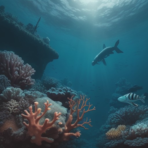 【フィン】水面から潜る体験 | 夏の海に広がる魚と珊瑚の世界 をイメージした 夏 の写真