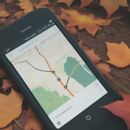 【登山地図】紅葉の山道を歩くコツ | アプリで現在地を確認する手順 をイメージした 秋、秋、ハイキング の写真