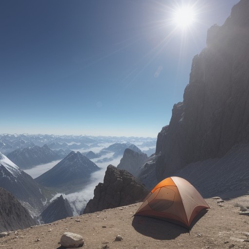 【天気予報】晴れの日の登山 | 山頂で浴びる陽射しと景色 をイメージした 山 の写真