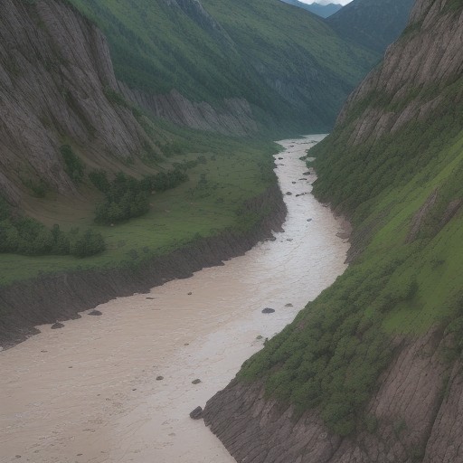 【登山】雨による増水への対策 | 洪水から身を守る避難ルートの選び方 をイメージした 山、川 の写真