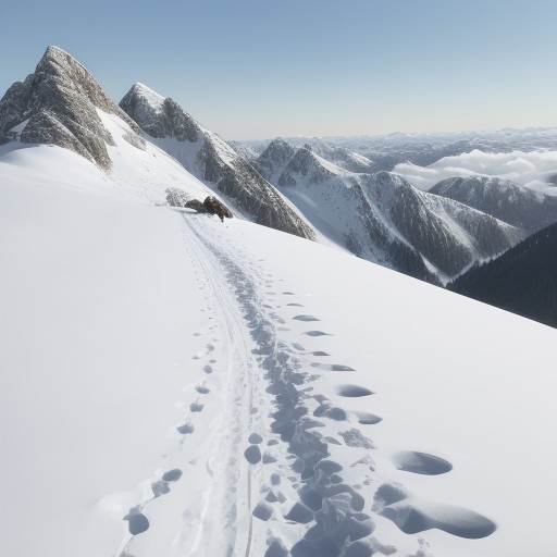 【山岳地形】高い峰が並ぶ景色 | 山頂から見る地平線 をイメージした 山、山、登山道、ハイキング、冬 の写真