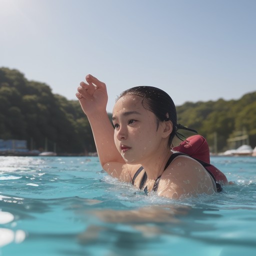 【水泳】マリンピックの種目 | 海でのスポーツ体験 をイメージした 夏 の写真
