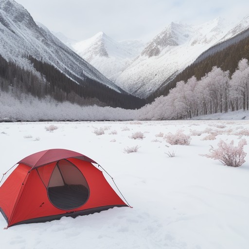 【春山】桜が咲く登山道 | 山菜採りのルート案内 をイメージした 春、雪景色、雪景色、山 の写真