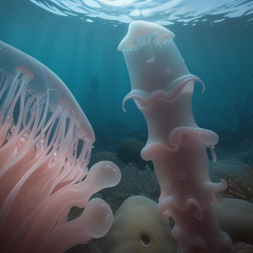 【クラゲ】海に漂う生き物 | 体を包む粘液の役割と特徴 をイメージした 夏 の写真