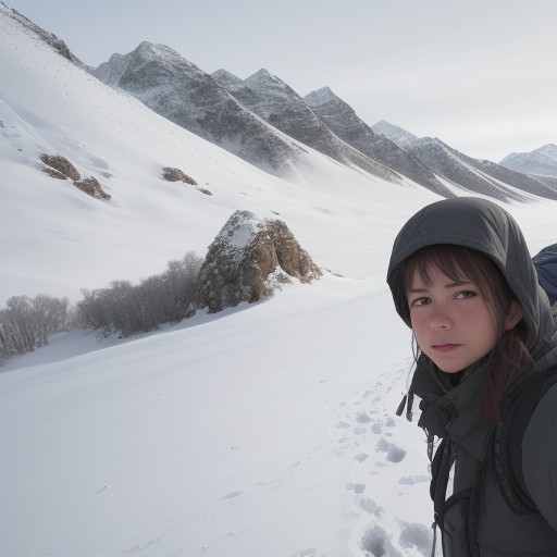 【登山】標高差で下がる山の気温への対策 | 服装選びで寒さから身を守る をイメージした 冬、山 の写真