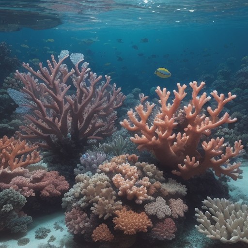【サンゴ礁】熱帯の海でシュノーケルをする | 海水温と魚たちの集まり をイメージした自然風景の写真