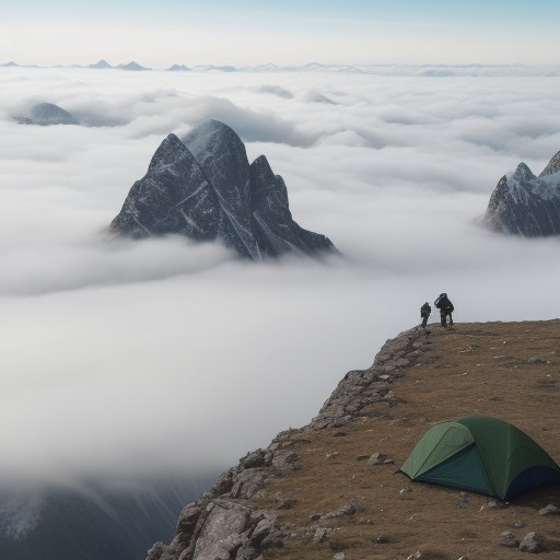 【登山】山頂へのルートと装備の準備 | 天気の確認で雲海のタイミングを狙う をイメージした 秋、山 の写真