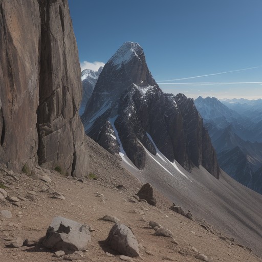 【登山ルート】高所の道を歩く | 体力を鍛えるトレーニングコース をイメージした 山、山 の写真