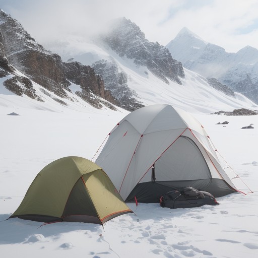 【酸素ボンベ】山頂へ向かうための装備 | 雪の山で呼吸を整える道具 をイメージした 雪景色、冬 の写真