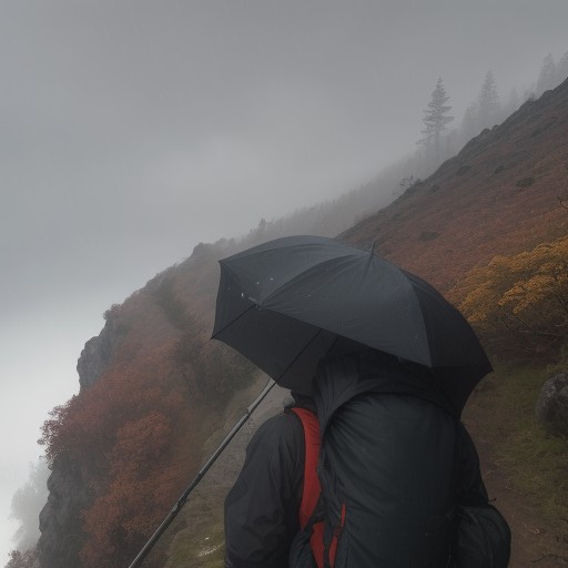 【雨対策】天気予報で雨が予想される時の傘選び | 山歩きの準備 をイメージした 秋、山、ハイキング の写真