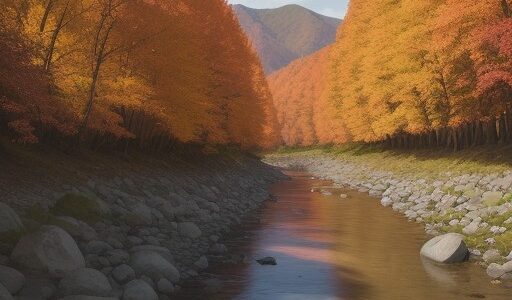 【釣りスポット】紅葉の中を流れる川 | ヤマメとイワナを釣るポイント