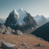 【ヘルメット】登山道の岩場で頭を守る選び方 | 装着の手順と注意点 をイメージした 広角の風景、山、登山道 の写真