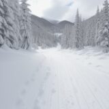 【スキー技術】冬の雪山を滑るためのコツ | 足の運びと重心の移動方法 をイメージした 広角の風景、山、冬 の写真