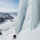 【アイスクライミング】安全を支える装備の選び方 | 冬の氷壁への準備 をイメージした 広角の風景、冬 の写真