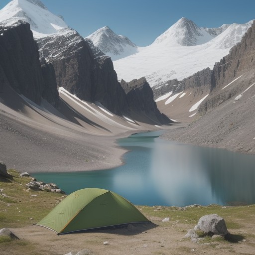 【地図】コンパスを頼りにルートを決める登山 | 山奥にある湖へ向かう旅 をイメージした 広角の風景、ハイキング、山、湖 の写真