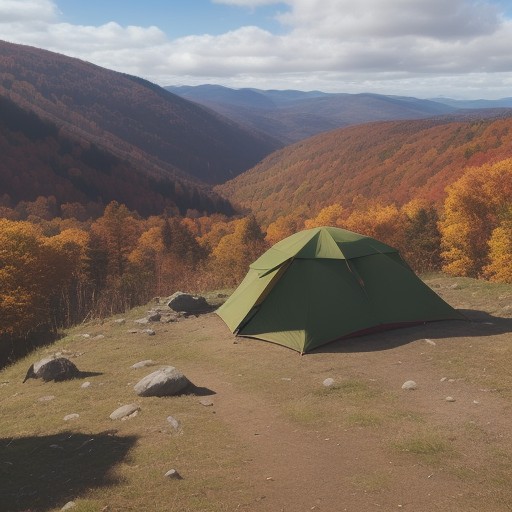 【登山用パンツ】軽量素材で足運びのしやすさを優先 | 紅葉の稜線 をイメージした 広角の風景、ハイキング、秋、稜線 の写真
