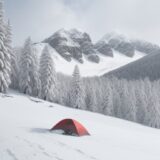 【スノボ】最速のスピードで雪山を滑る | 冬のゲレンデを風を切って駆け抜ける をイメージした 広角の風景、雪景色、山、雪景色、冬 の写真