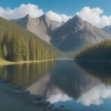 【カヤック】水上から眺める風景 | 夏の湖で巡るレクリエーションコース をイメージした 広角の風景、夏、湖 の写真