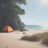 【海水浴】安全ガイドラインの基本ルール | 夏の海で備える防災対策 をイメージした 広角の風景、夏 の写真