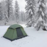 【ウィンターキャンプ】暖房器具の選び方 | 雪の中で夜を過ごすための防寒対策 をイメージした 広角の風景、冬、雪景色 の写真
