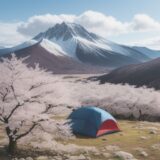 【桜】山歩きの途中で出会う花 | 春から夏へと移り変わる山の景色 をイメージした 広角の風景、山、ハイキング、春、夏、山 の写真