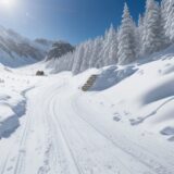 【スノーボード】急斜面のコースを滑るスリル | 冬の雪山での体験 をイメージした 広角の風景、雪景色、山、冬 の写真