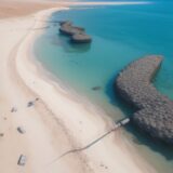 【海釣りスポット】真鯛を狙う堤防 | 潮の流れとポイントの選び方 をイメージした 広角の風景 の写真