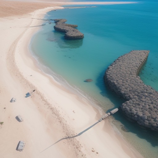 【海釣りスポット】真鯛を狙う堤防 | 潮の流れとポイントの選び方 をイメージした 広角の風景 の写真