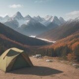 【山登り装備】ハイキングで用意する持ち物リスト | 秋の山道を歩く準備 をイメージした 広角の風景、山、ハイキング、ハイキング、秋 の写真
