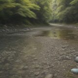 【魚の種類】日本の川に住む生き物 | 夏の河原で観察する生態 をイメージした 広角の風景、川、夏、川 の写真