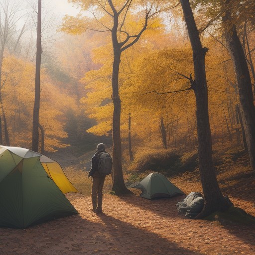 【バックパック】紅葉の山行に備える準備 | 登山用具の詰め方と選び方 をイメージした 広角の風景、ハイキング、秋、山 の写真
