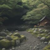 【河童】川辺の石を避けて歩く | 日本の文化に伝わる妖怪の話を探す をイメージした 広角の風景、川 の写真
