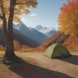 【登山杖】歩き方の基本 | 紅葉が広がる山道を疲れずに進むためのコツ をイメージした 広角の風景、秋、ハイキング の写真