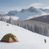 【スキー】冬の雪山へと足を運ぶ | 雪質に合わせたコースの選び方 をイメージした 広角の風景、山、冬、雪景色 の写真