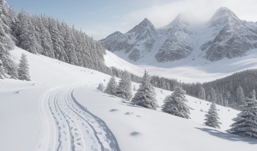 【雪山】冬の登山コースを歩く | 雪の白さが広がる山頂への道のり
