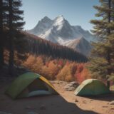 【ハイキング】秋の山道を歩いて | 山頂から広がる景色を眺める をイメージした 広角の風景、ハイキング、山、登山道、秋 の写真