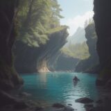 【フィン】海の流れに合わせて泳ぐ方法 | 推進力を生み出す足の動き をイメージした 広角の風景 の写真