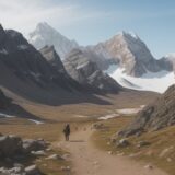 【登山用ポール】山道や岩場での使い方 | ハイキングの歩行を安定させるコツ をイメージした 広角の風景、山、ハイキング の写真