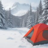 【安全装備】冬の雪山での山歩き | 体を守る道具と備えの基本 をイメージした 広角の風景、山、ハイキング、冬 の写真