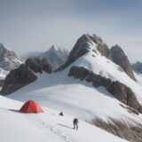 【登山用品】高地適応のための装備選び | 稜線での天気の急変への対策 をイメージした 広角の風景、山、稜線 の写真